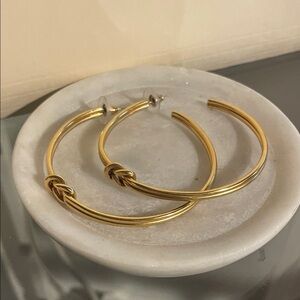 Solo brass Gold Plated Hoop Earrings